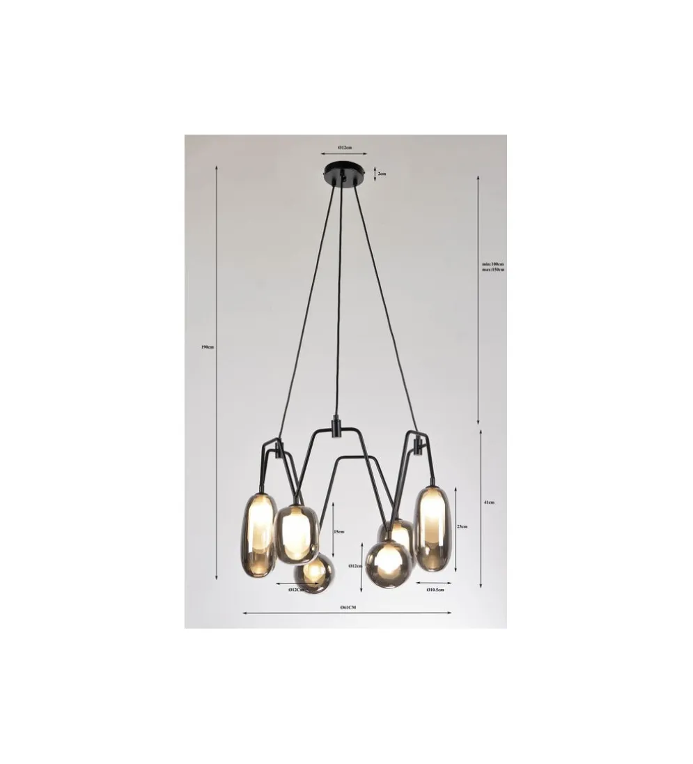 Lampa wisząca COLUMBO 58 cm czarna