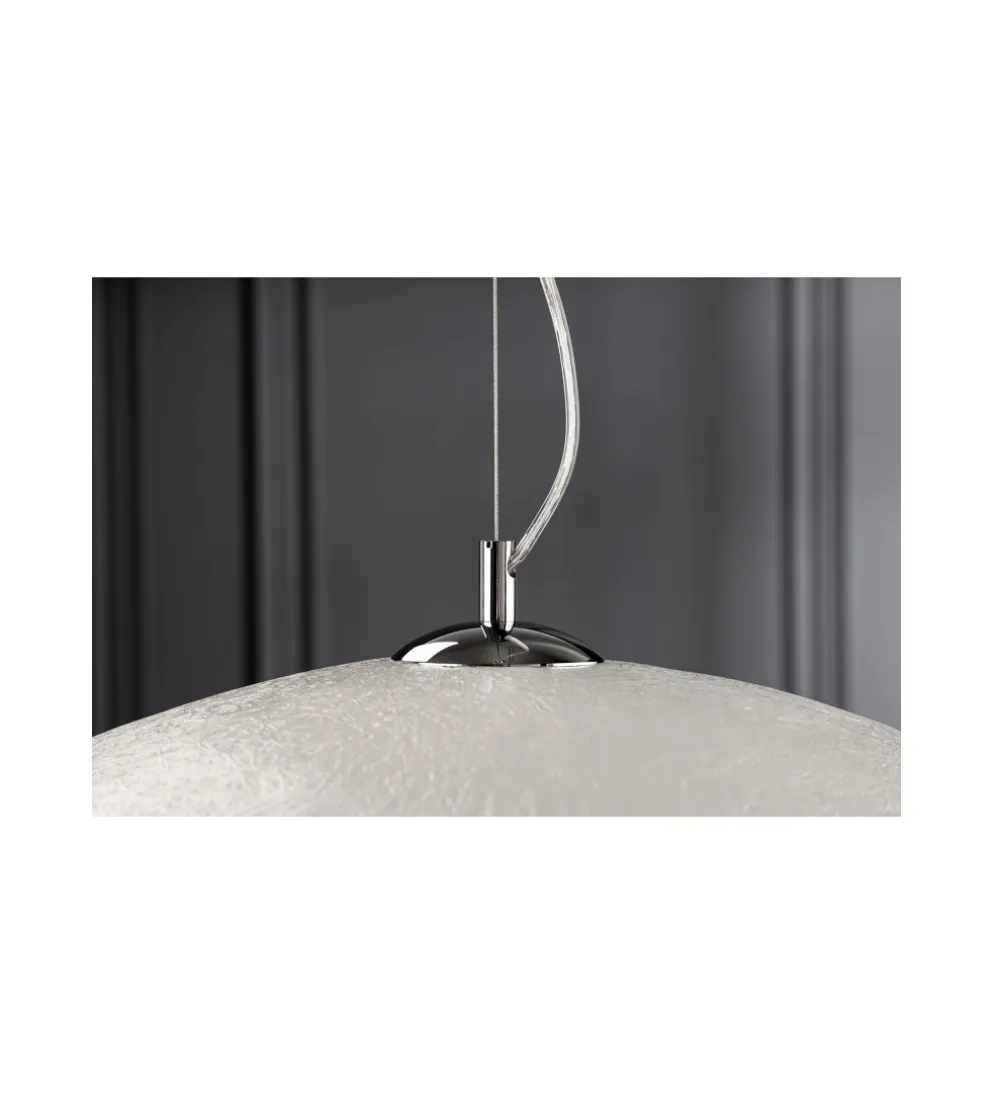 Lampa wisząca Glow biało srebrna 70 cm