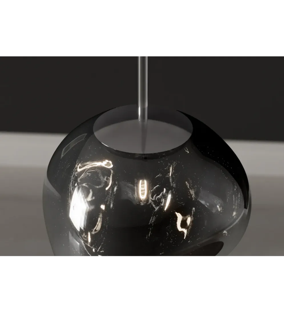 Lampa wisząca LIQUID DIAMOND 20 cm szkło dymione