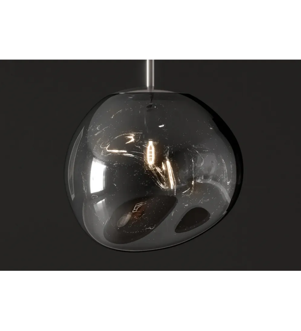 Lampa wisząca LIQUID DIAMOND 20 cm szkło dymione