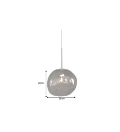 Lampa wisząca LIQUID DIAMOND 20 cm szkło dymione