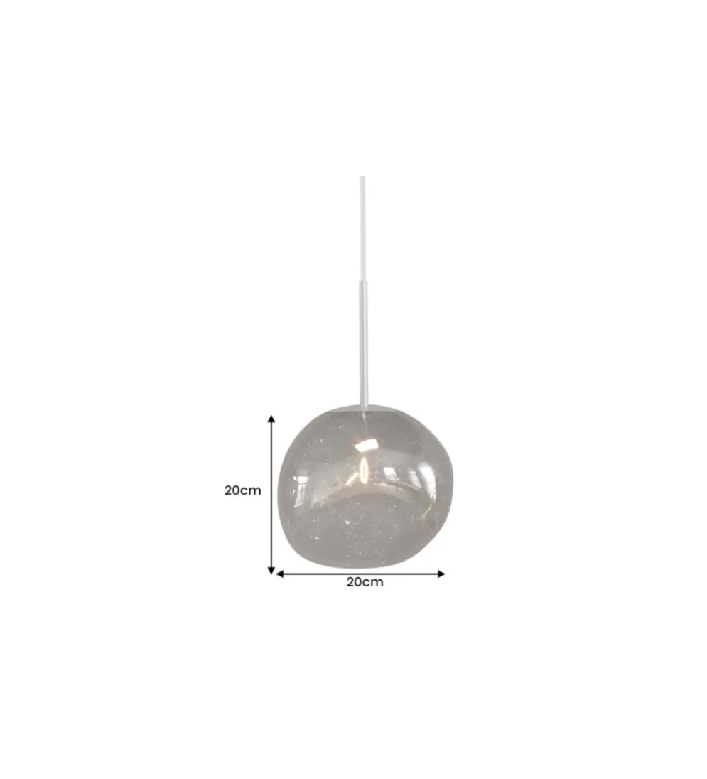 Lampa wisząca LIQUID DIAMOND 20 cm szkło dymione