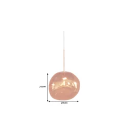Lampa wisząca LIQUID DIAMOND 20 cm szkło miedź