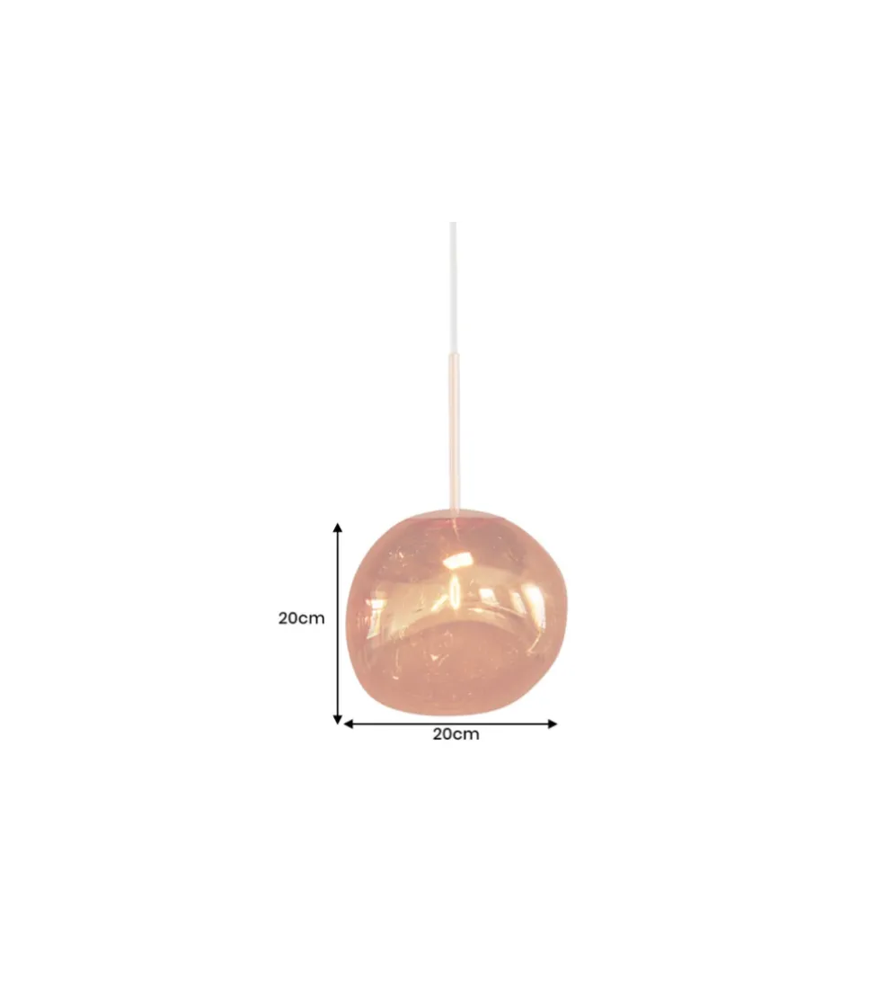Lampa wisząca LIQUID DIAMOND 20 cm szkło miedź