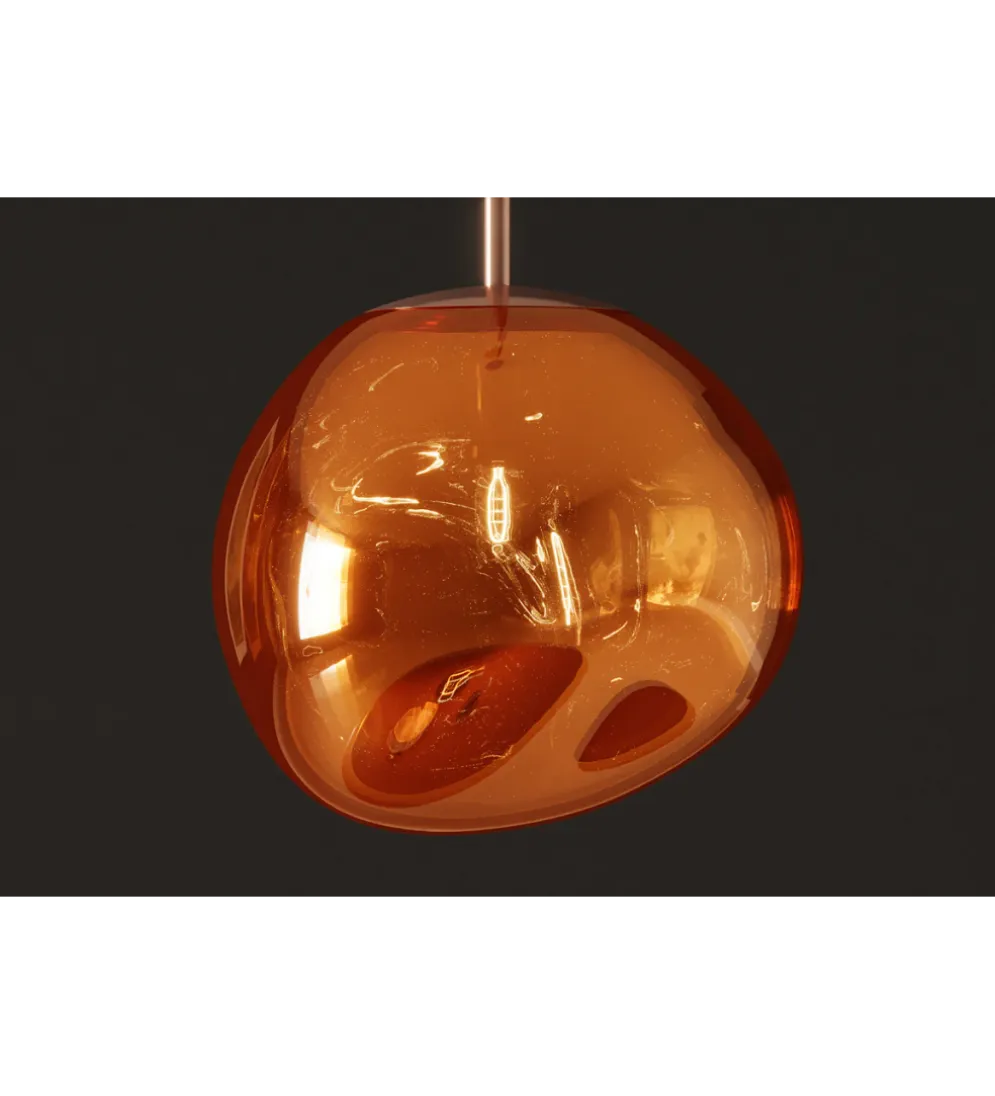 Lampa wisząca LIQUID DIAMOND 20 cm szkło miedź