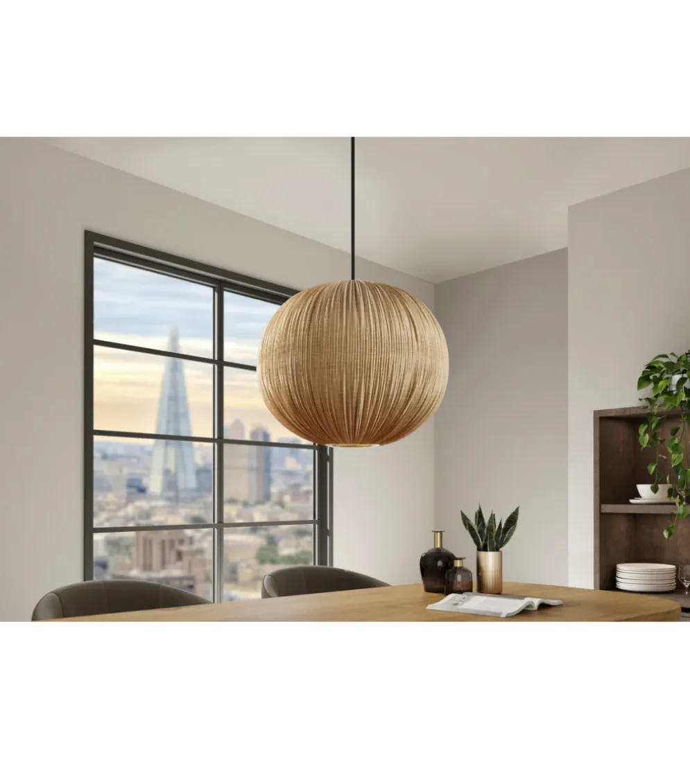 Lampa wisząca ORGANIC 45 cm tkanina naturalny