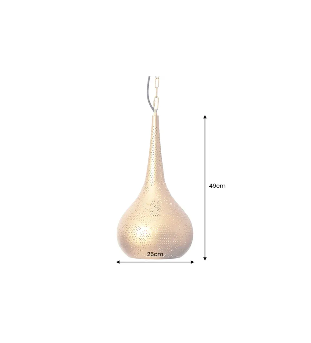 Lampa wisząca ORIENT LIVING 50 cm ze złotym dekorem
