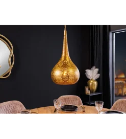 Lampa wisząca ORIENT LIVING 50 cm ze złotym dekorem