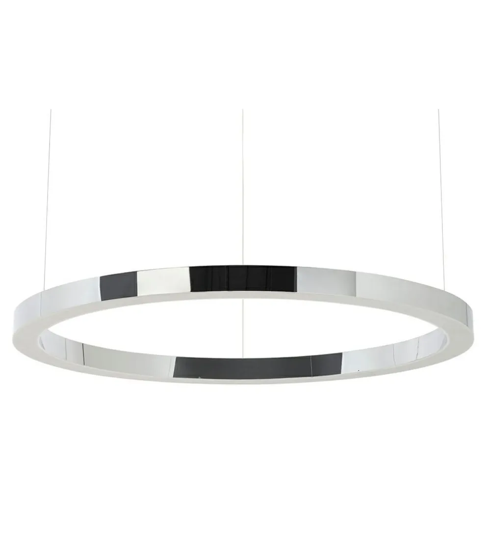 Lampa wisząca RING 100 cm srebrna