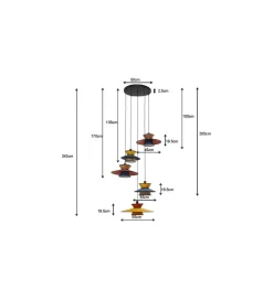Lampa wisząca RIVA 87 cm wielokolorwy