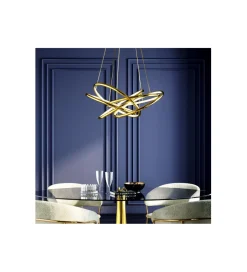 Lampa wisząca SATURN LED 75 cm złota