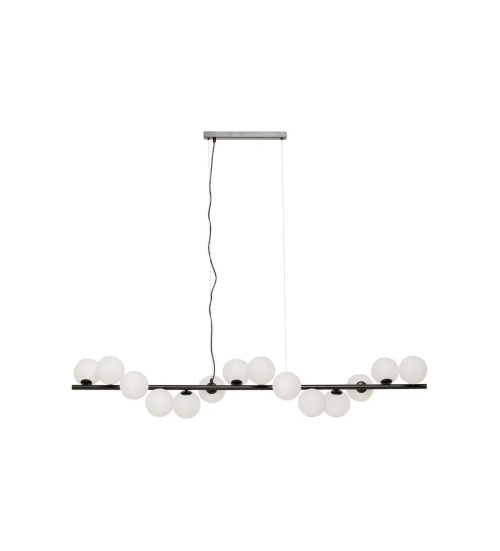 Lampa wisząca SCALA BALLS 150 cm czarna białe klosze