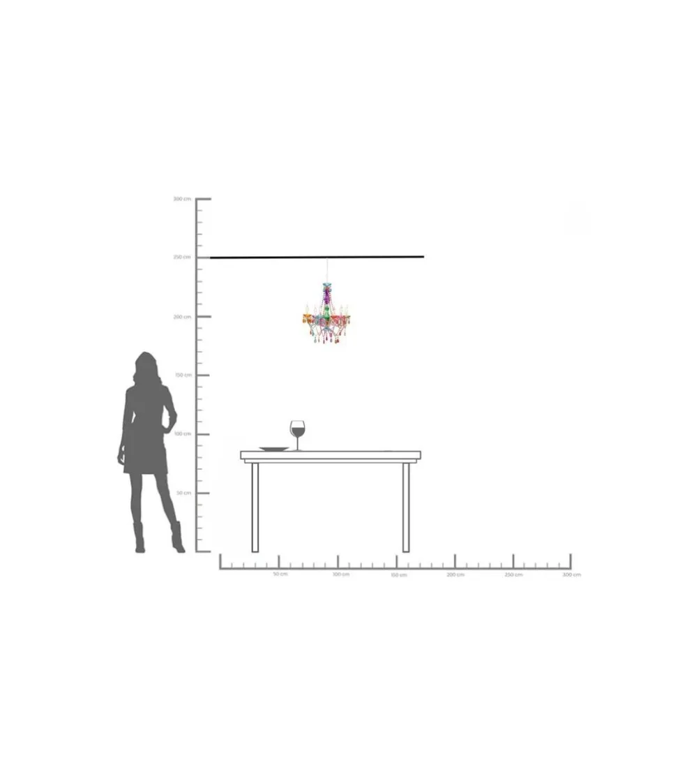 Lampa wisząca STARLIGHT 69 cm tęczowa