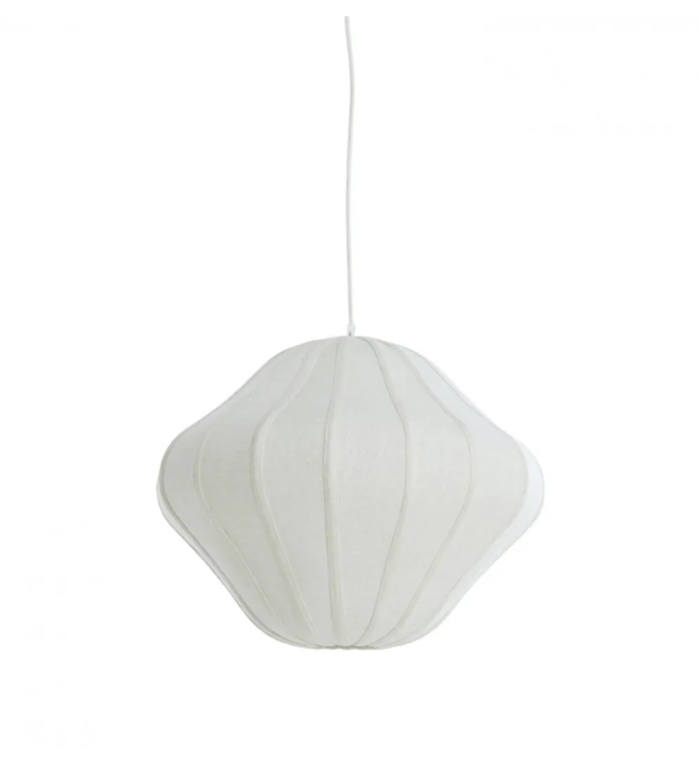 Lampa wisząca SUKAU 50 cm lniana kremowa