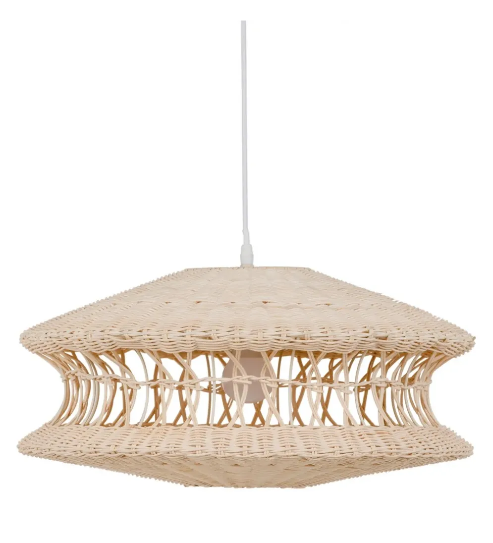 Lampa wisząca TECHO 52 cm ratan kremowa