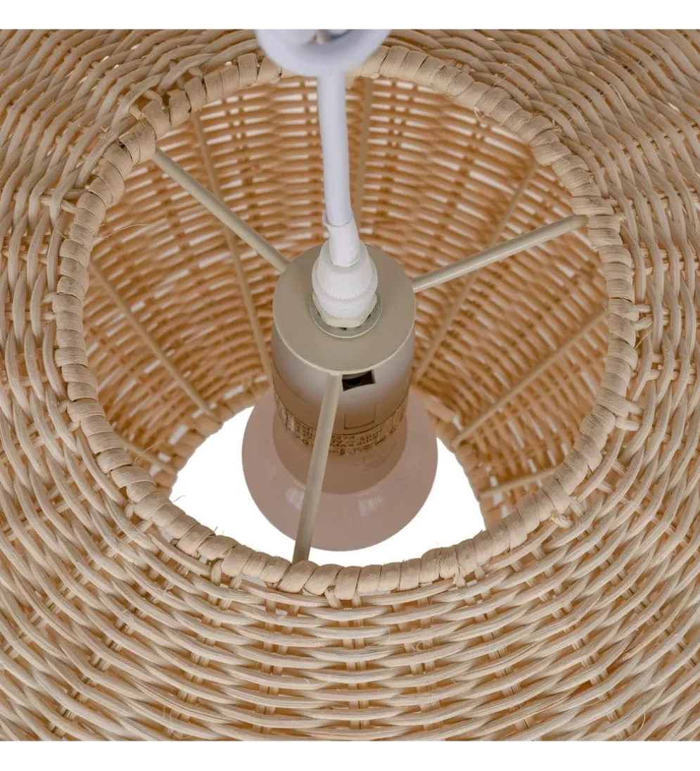 Lampa wisząca TECHO 52 cm ratan kremowa