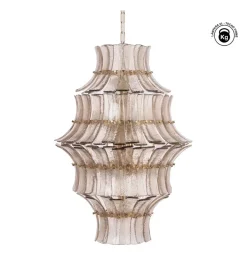 Lampa wisząca TEGOR 53 cm szare szkło