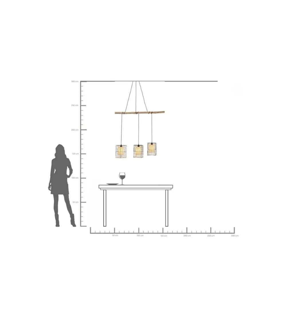 Lampa wisząca THREE GRIDS 120 cm