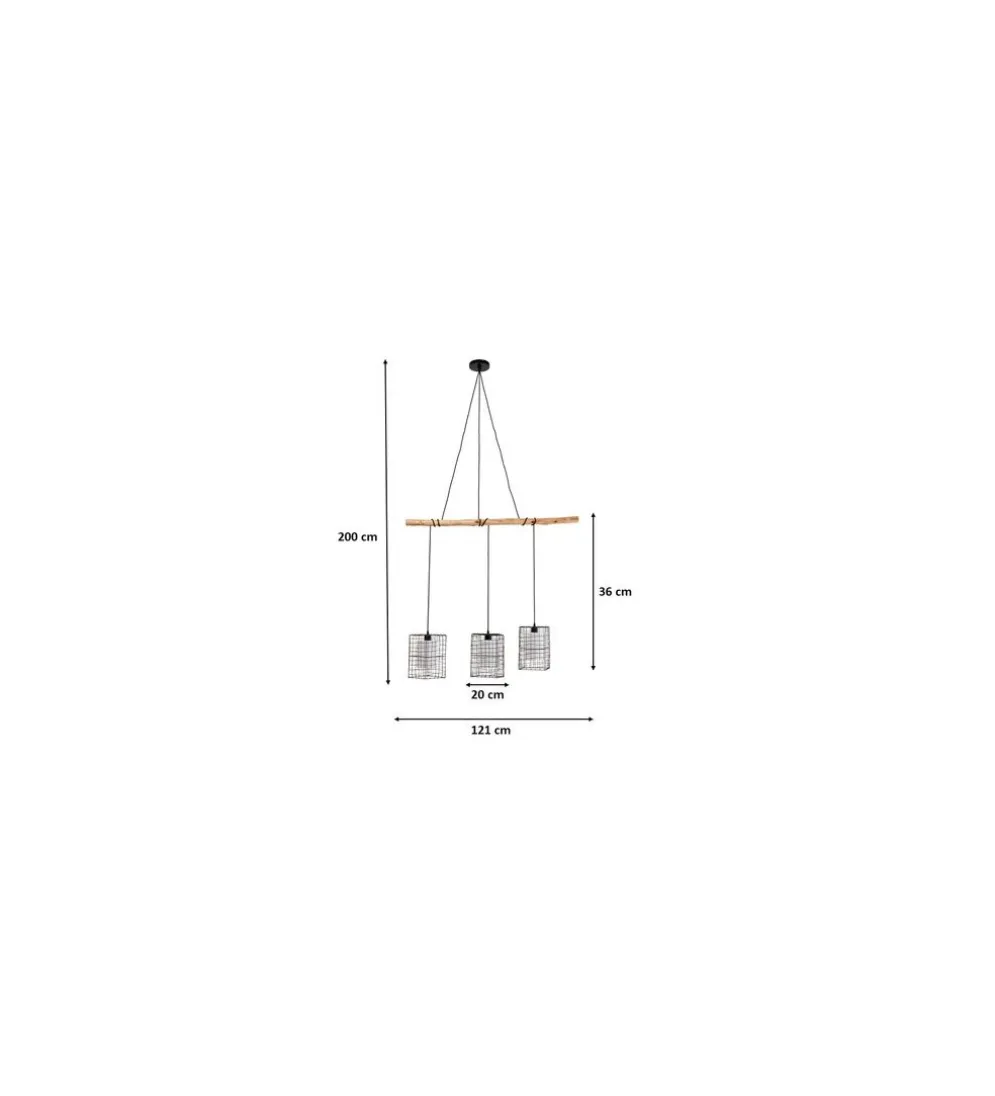 Lampa wisząca THREE GRIDS 120 cm