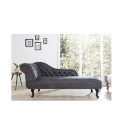 Leżanka Chesterfield BRIGIDA 170 cm Szary antyczny
