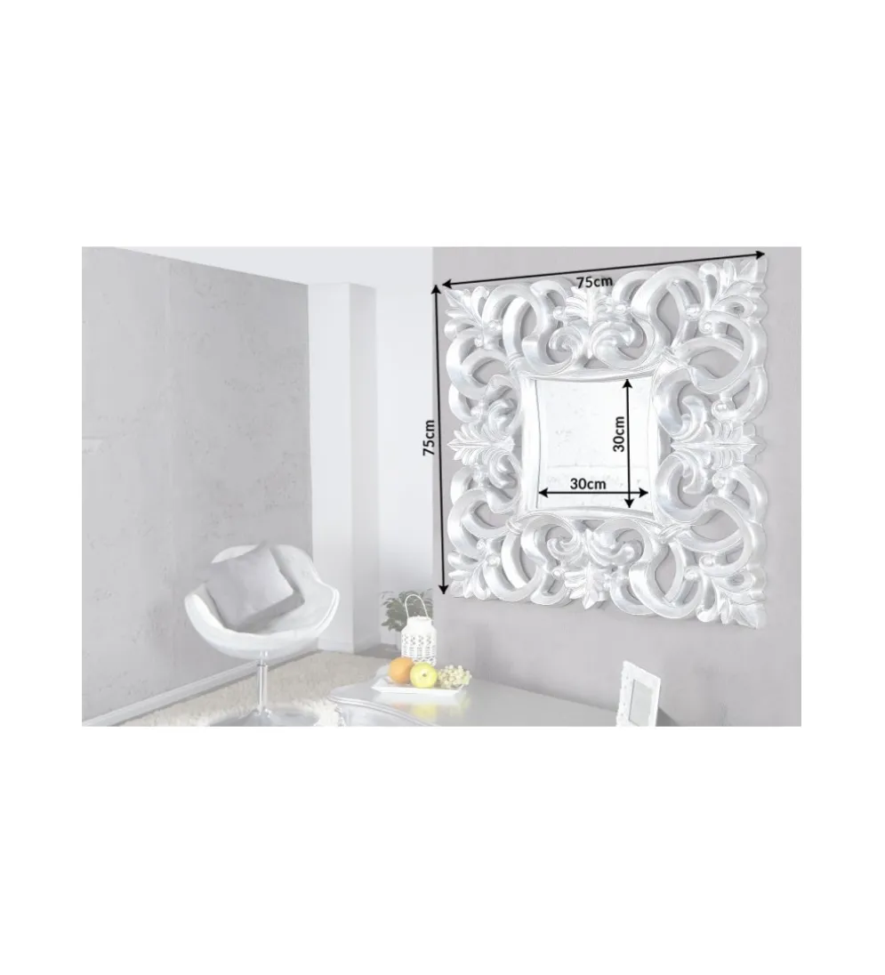 Lustro ścienne Venice 75cm srebrne