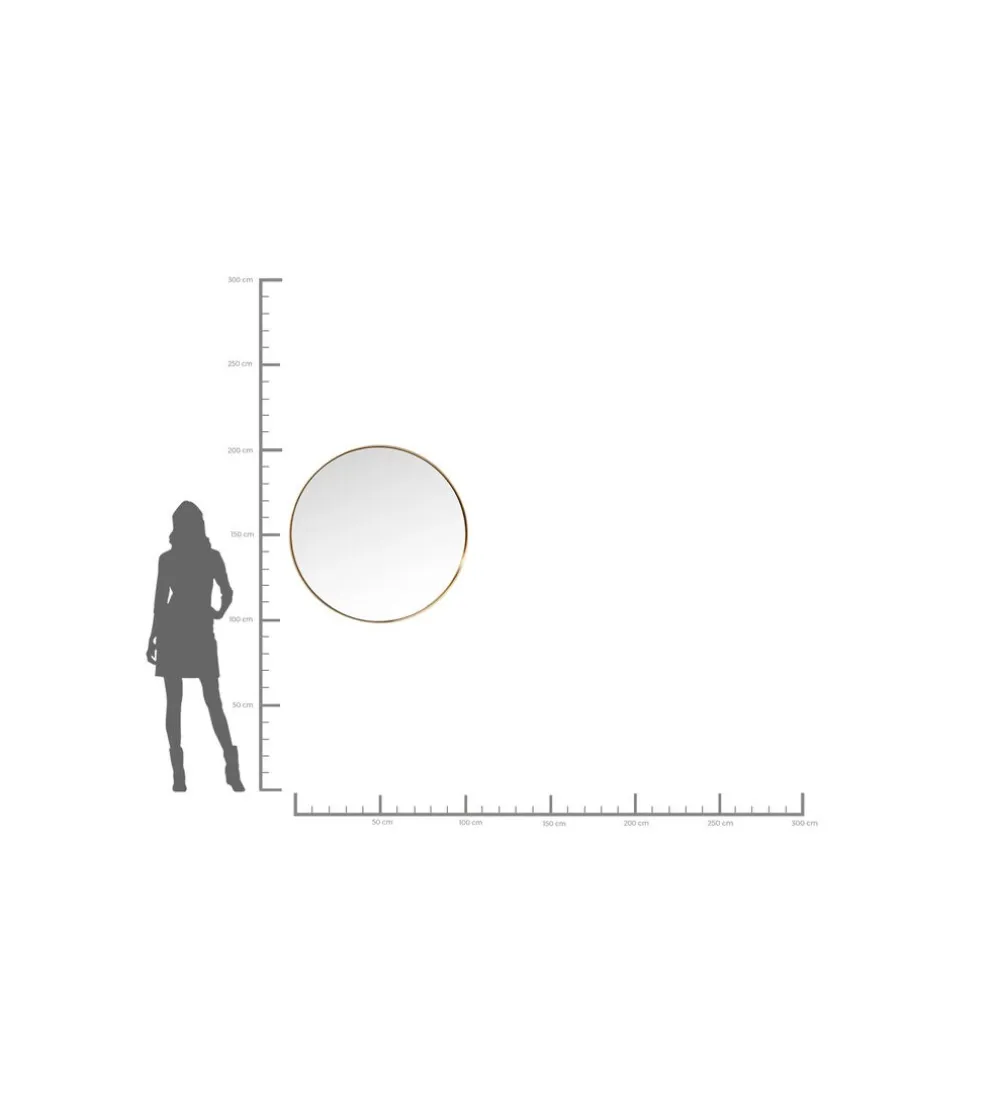 Lustro CURVE 100 cm mosiądź