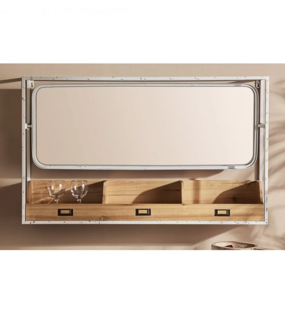 Lustro MACAO 100 cm drewno świerkowe