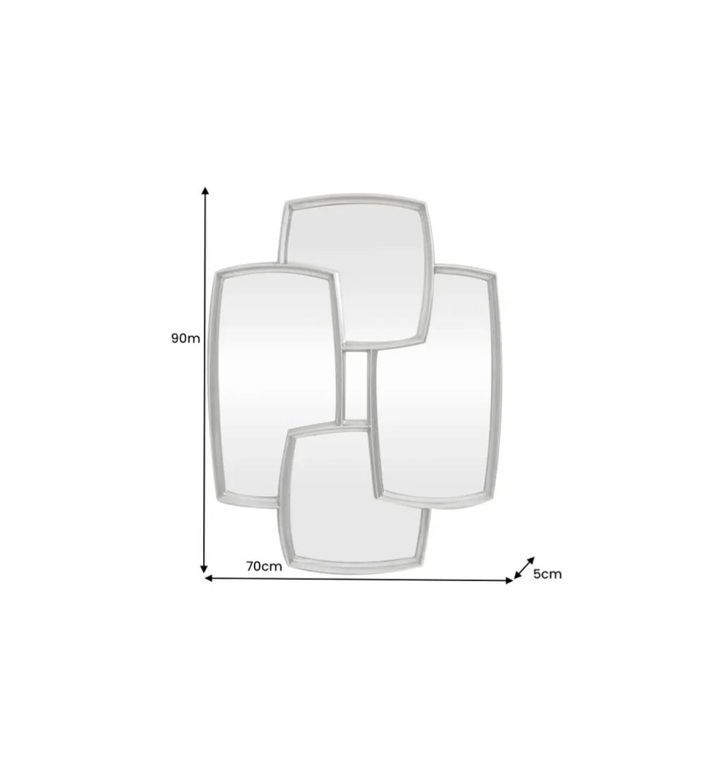 Lustro QUADRA 90 cm srebrny