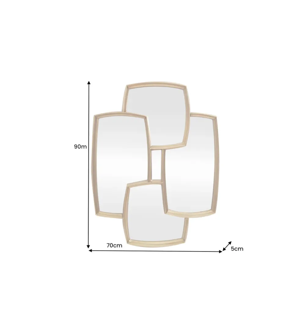 Lustro QUADRA 90 cm złota