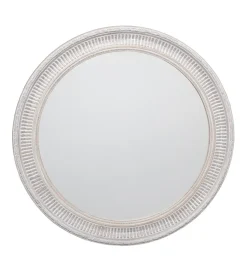 Lustro wiszące DEAY 80 cm drewno paulowni szare