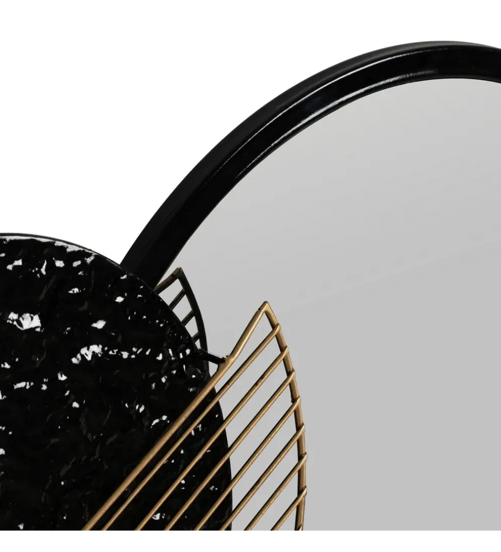 Lustro wiszące ESPEJONA 83 cm naturalne czarne