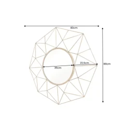 Lustro wiszące GORAN 80 cm złote