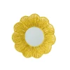 Lustro wiszące RAFFIA 50 cm żółte