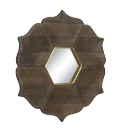 Lustro wiszące RETUNM 90 cm drewno mango