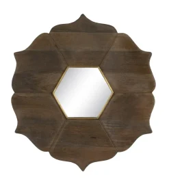 Lustro wiszące RETUNM 90 cm drewno mango