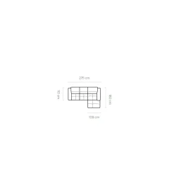 Narożnik z funkcją spania COLOMBO MINI 275 cm z elektrycznie wysuwanym siedziskiem
