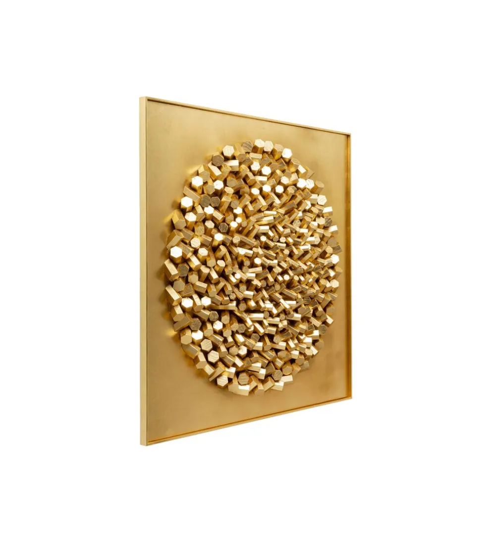 Obraz 3D MIKADO 120 x 120 cm złoty