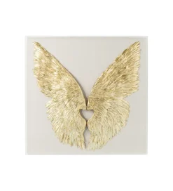 Obraz GOLD WINGS 120 x 120 cm biało złoty