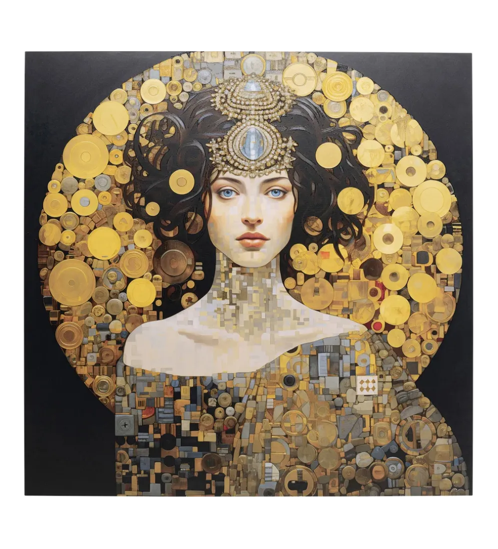 Obraz OMNIGIR 120 cm x 120 cm szłoto czarny