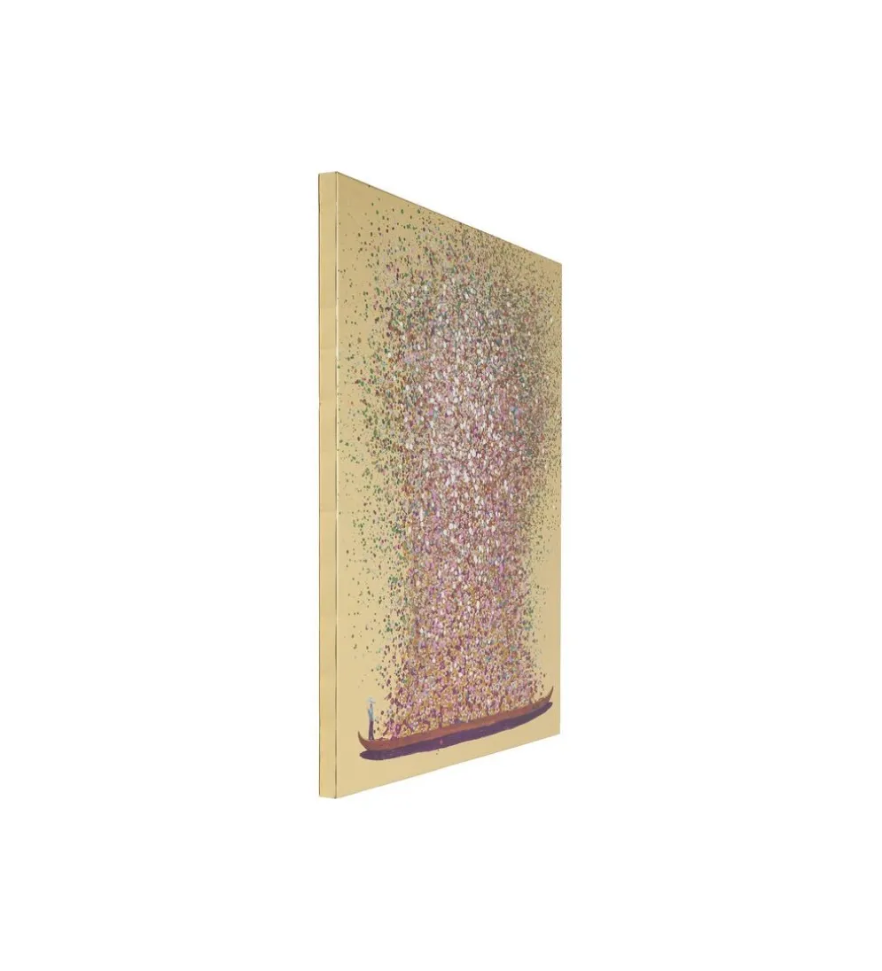Obraz Touched Flower Boat Gold Pink 120 x 160cm