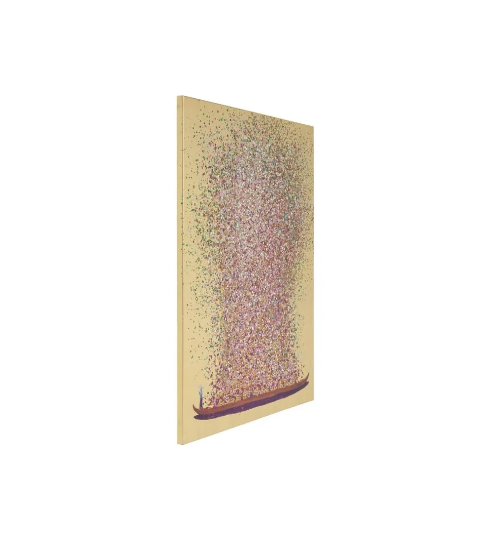 Obraz Touched Flower Boat Gold Pink 80 cm x 100 cm