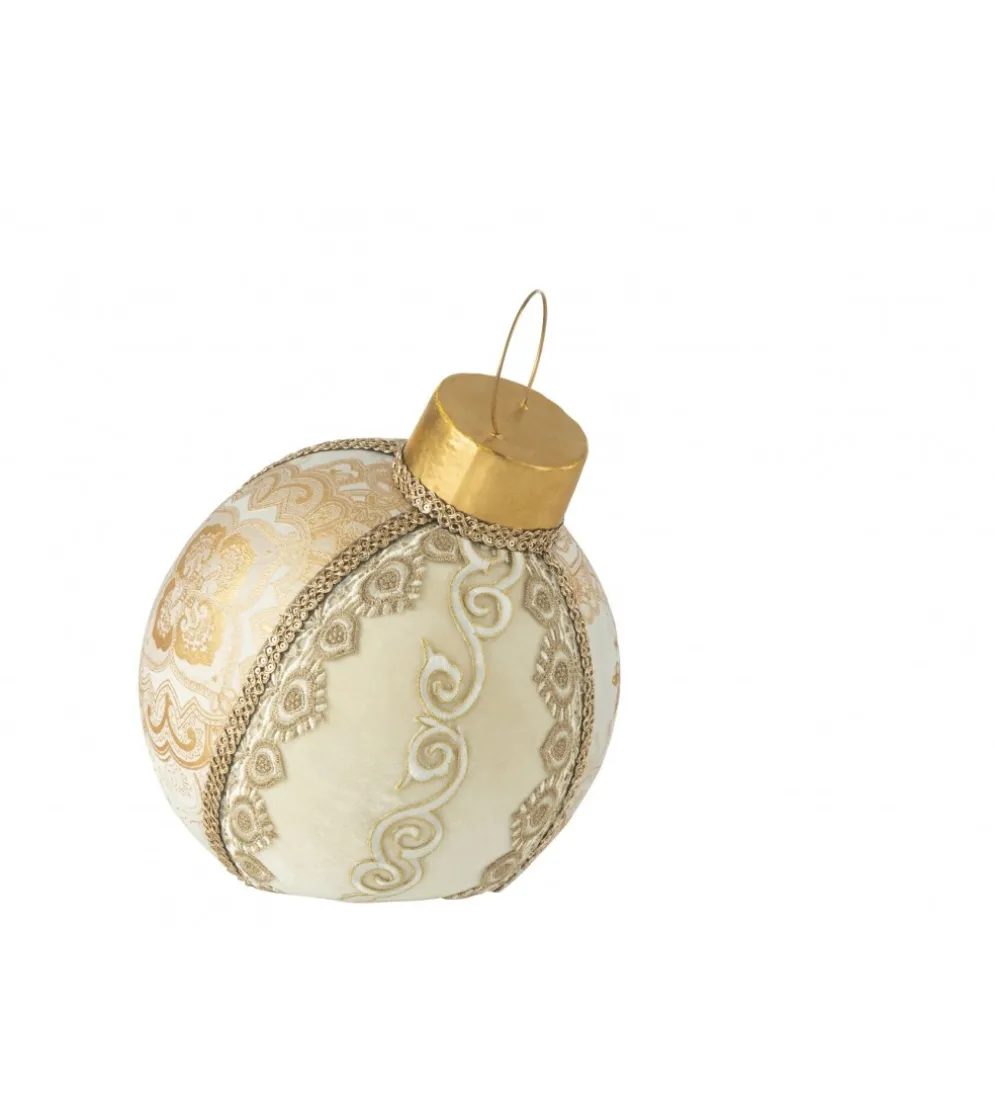 Ozdoba Bauble 40 cm biało złota