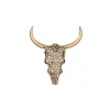 Ozdoba ścienna EXOTIC BULL 57 cm drewno mango złoto