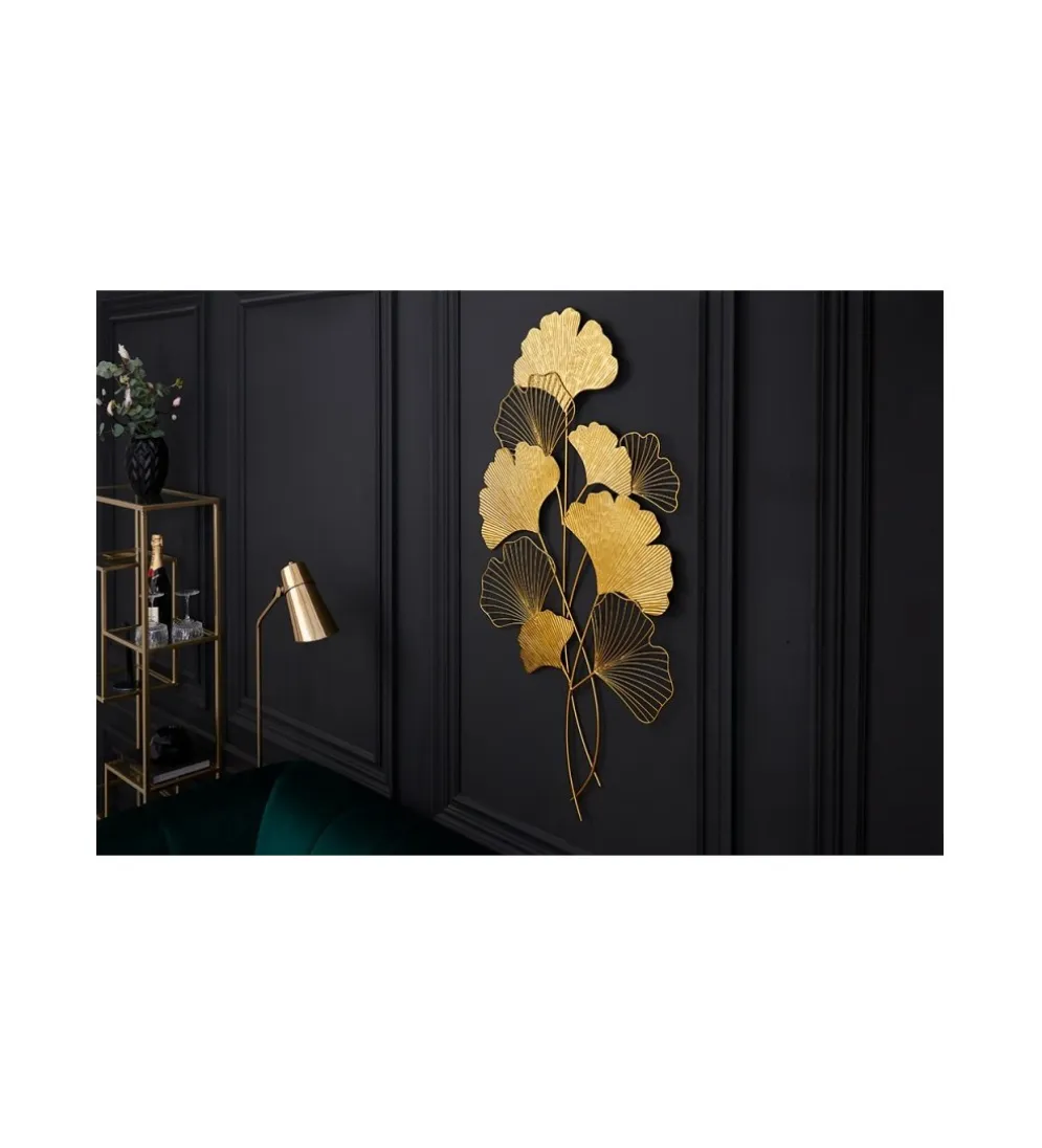 Ozdoba ścienna GINKGO 58 cm złota