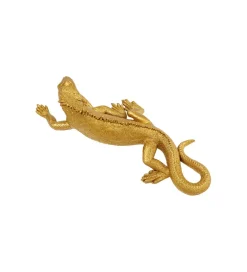 Ozdoba ścienna LIZARD 31 x 11 cm złota