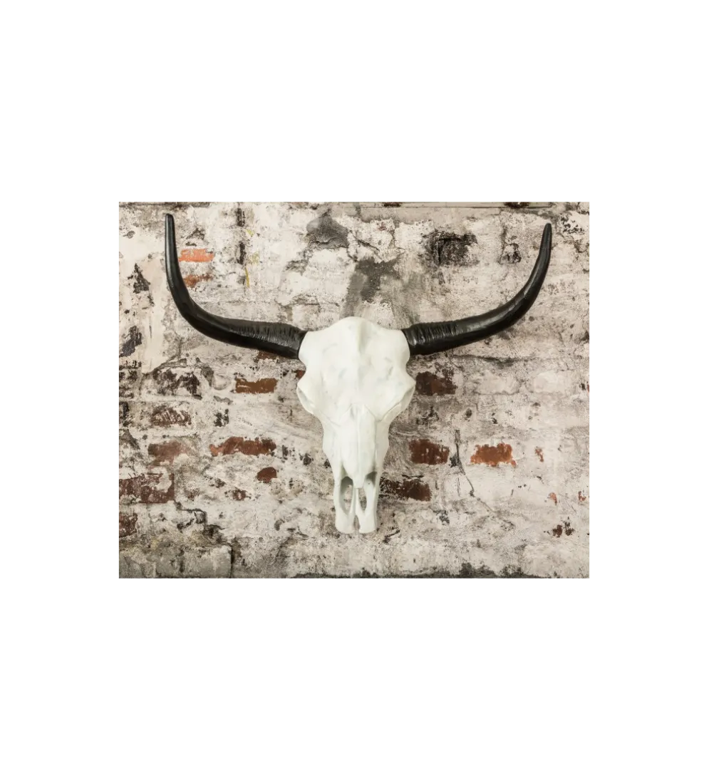 Ozdobna czaszka El Toro 70 cm biały czarny