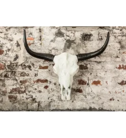 Ozdobna czaszka El Toro 70 cm biały czarny
