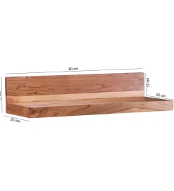 Półka ścienna MUMBAI 80 cm drewno akacja