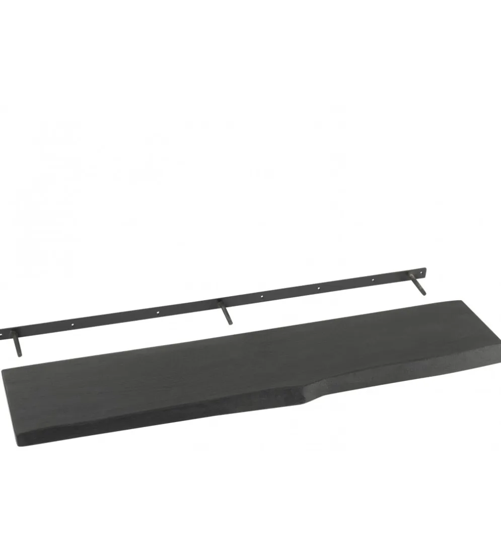 Półka GERARD 115 cm drewno mango czarna