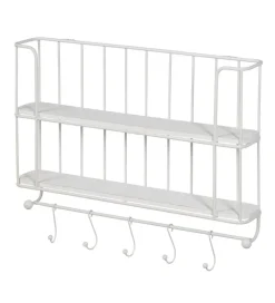 Półka z haczykami ANOER 66 cm biała